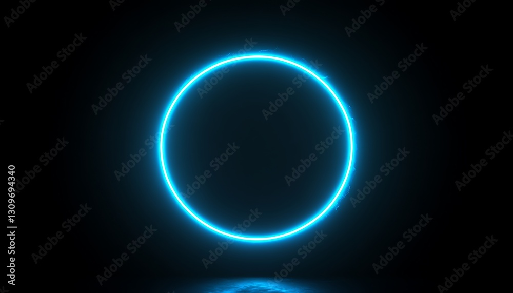 Obraz premium Neon Circle on Dark Background