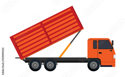 Orange Tipping Truck