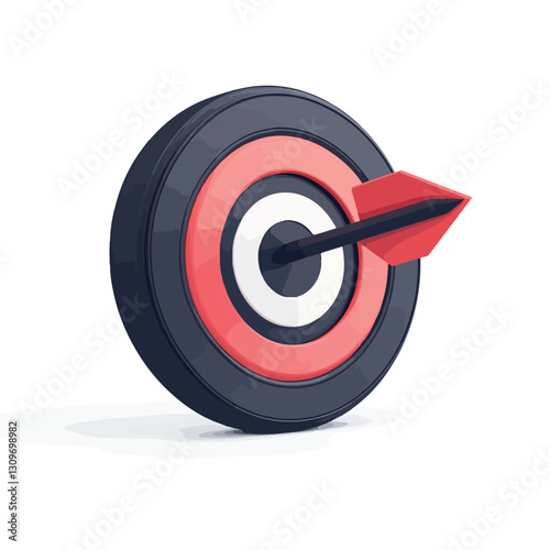 3D Target with Arrow Icon Isolated Cutout for Precision Marketing Campaigns