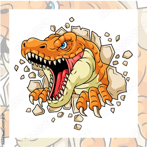 Tyrannosaurus cartoon mascot character design