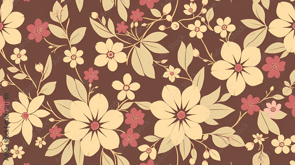 bicolor contour silhouette seamless pattern with flowers and leaves. Abstract floral spring, summer pattern. bicolor contour silhouette seamless pattern with flowers and leaves. Abstract floral spring, summer pattern.