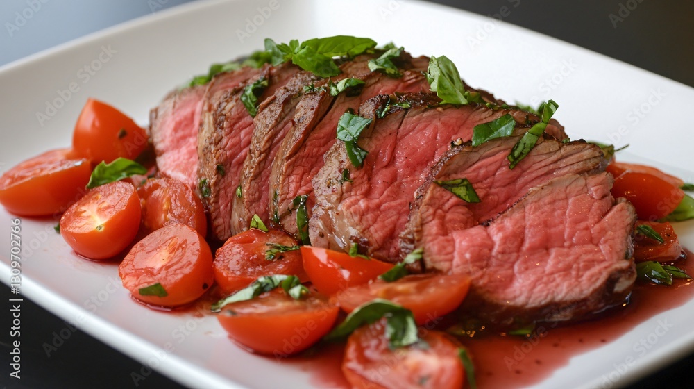 Colorful Roast Beef Salad with Tomatoes Colorful Roast Beef Salad with Tomatoes
