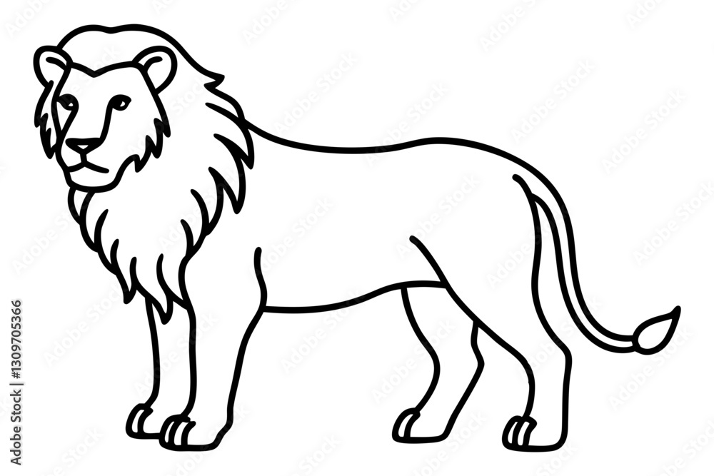 Obraz premium Geometric Lion Sketch