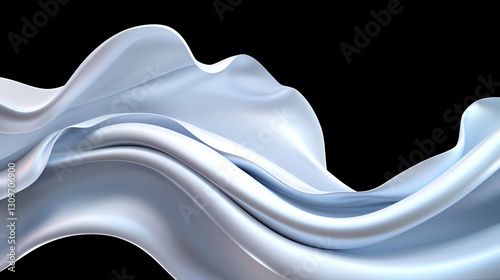 Smooth Platinum Fabric Wave Abstract Background