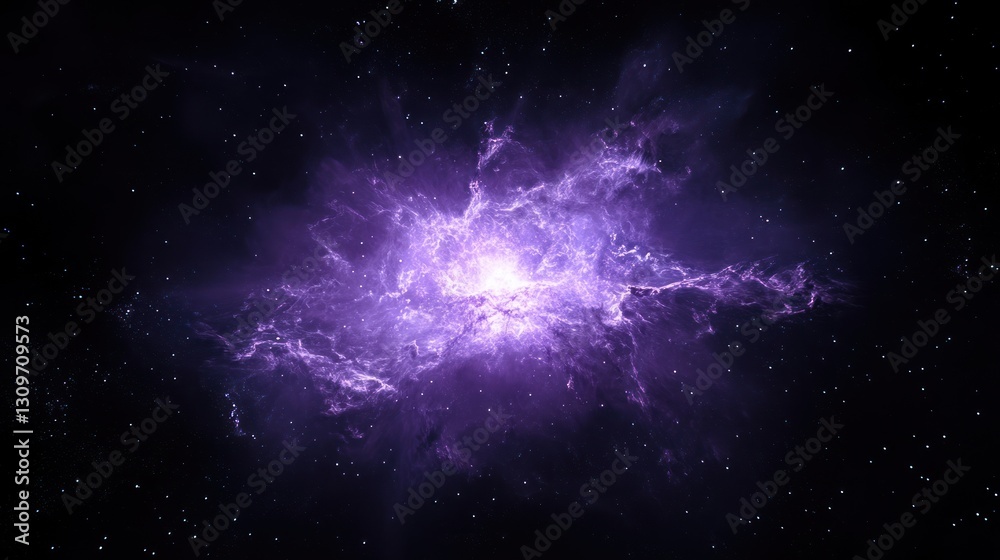 Fototapeta premium Cosmic Nebula: A Purple Galactic Explosion