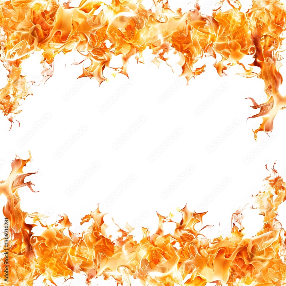 Vibrant Fire Flames Border Design for Creative Backgrounds Vibrant Fire Flames Border Design for Creative Backgrounds