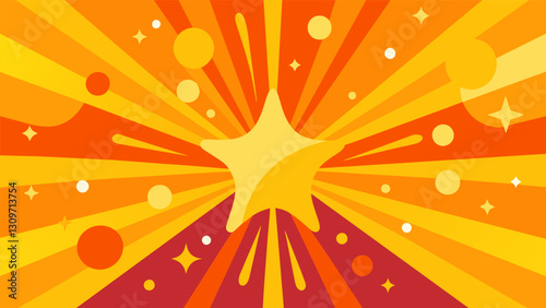 Bright pops of neon orange and yellow expressing bursts of happiness and delight.. Vector illustration