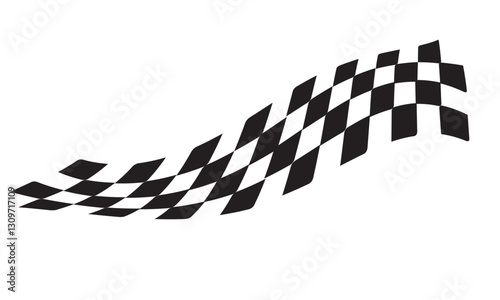 Racing flag vector icon on white background. Checkered flag. start and finish crossed flag. Racing flag.	
