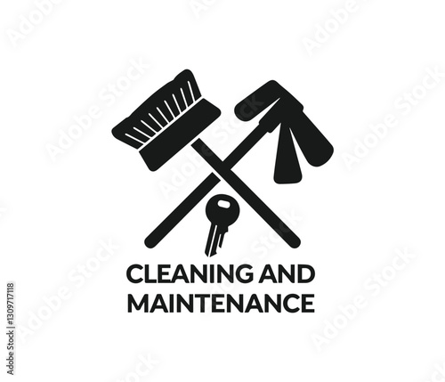 Cleaning and Maintenance Logo Icon, Professional Cleaning Services