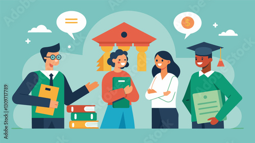 Students from a low power distance culture may feel empowered to negotiate with lenders and feel more in control of their student debt.. Vector illustration