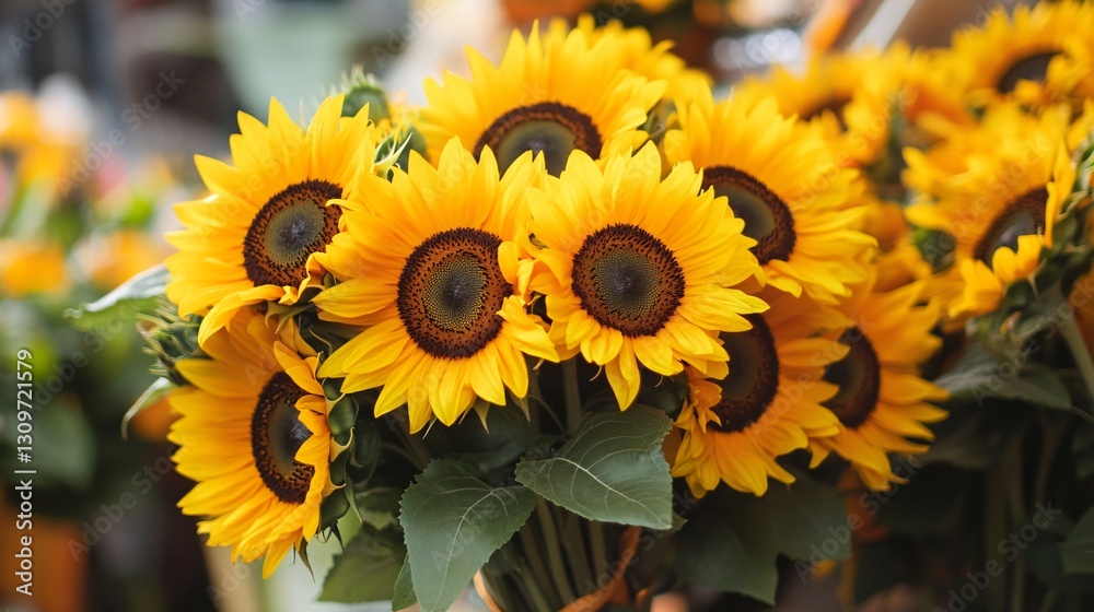 Fototapeta premium Stunning Yellow Sunflower Bouquet Photo