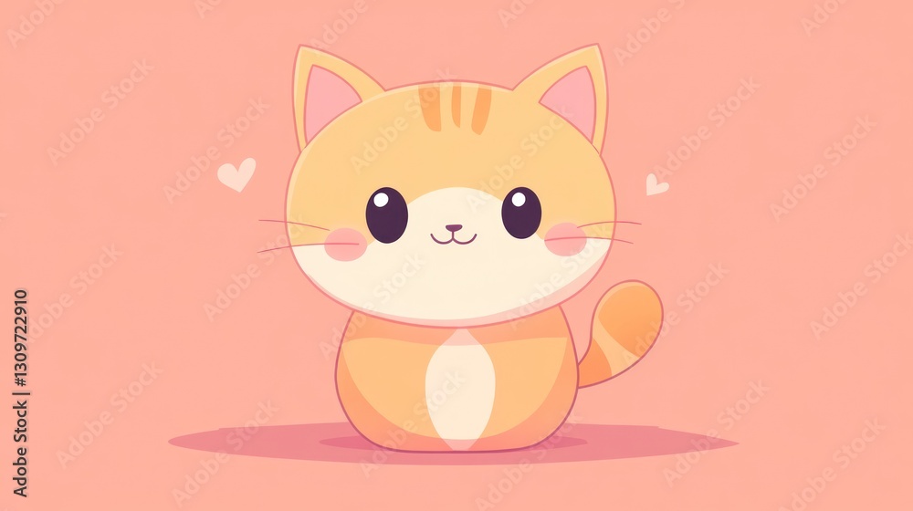 A smiling cartoon cat character with heart symbols around it A smiling cartoon cat character with heart symbols around it