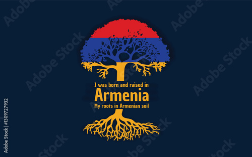 Armenian roots and symbolism: a tree with the Armenian flag, embodying national pride and love for nature