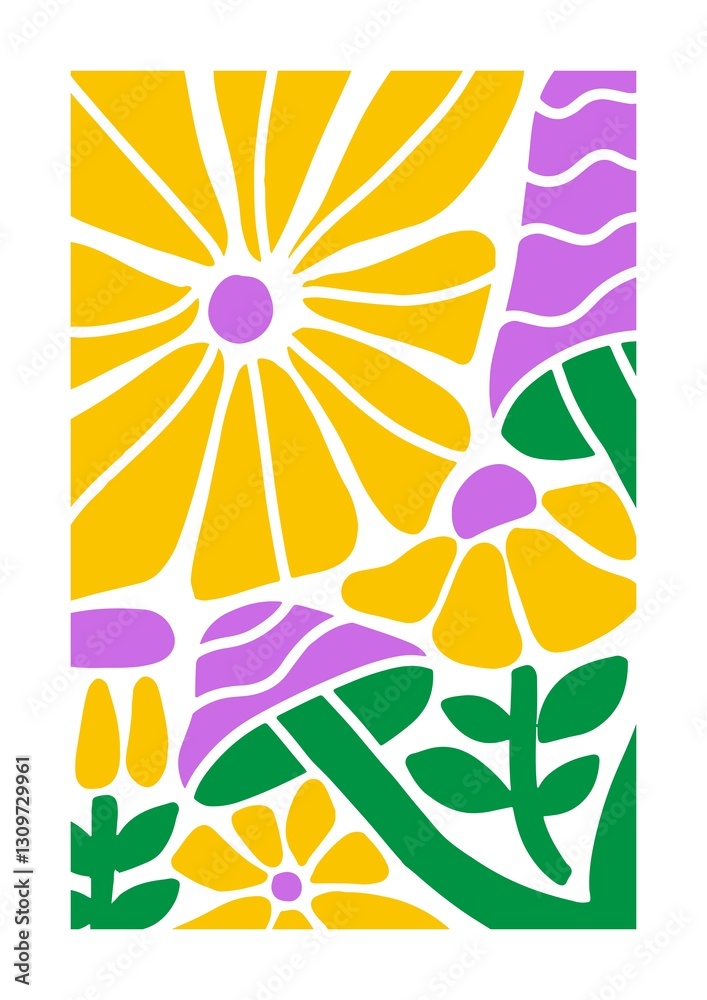 Fototapeta premium Wall decoration that combines the beauty of plant patterns with an artistic touch. This work is designed to bring a natural feel and at the same time beautify the walls of the house.