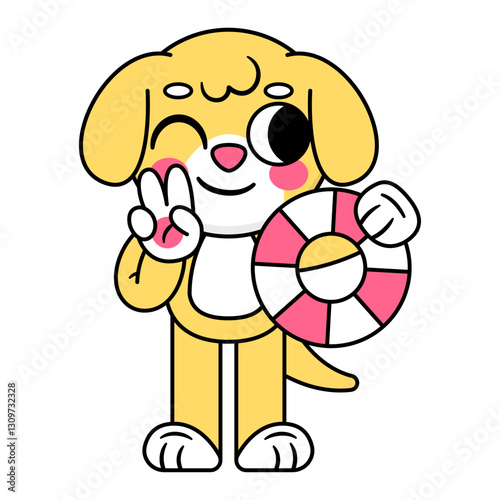 cute dog holding a lifesaver