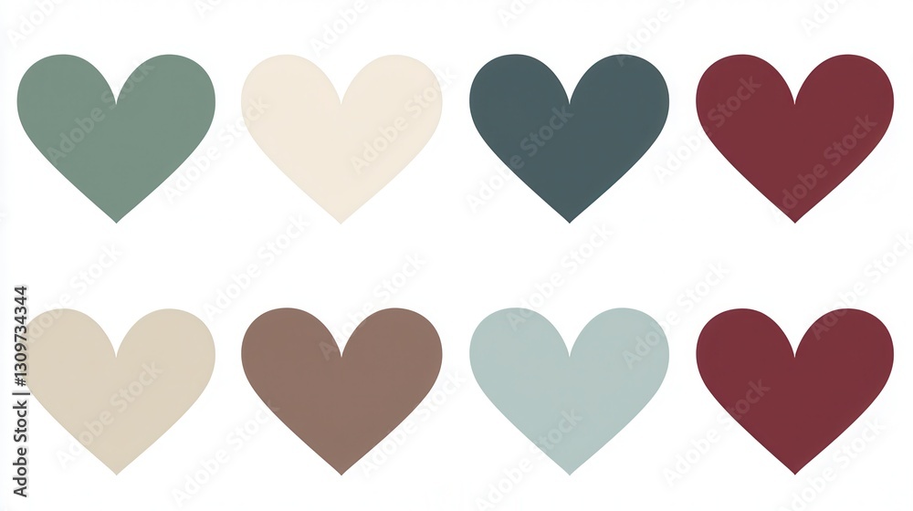 Heart-Shaped Color Palette Display Heart-Shaped Color Palette Display