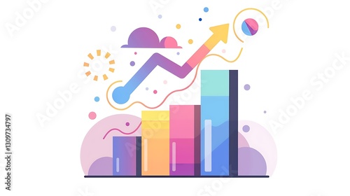 Upward Trend:  Illustrative Growth Chart Displaying  Positive Progress and Success