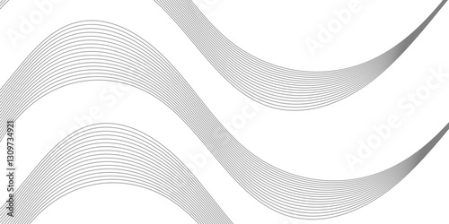  Horizontal banner template. Abstract smoke template.Beautiful waving line in white background color. innovation wave line background with smooth shape and black white color. 
