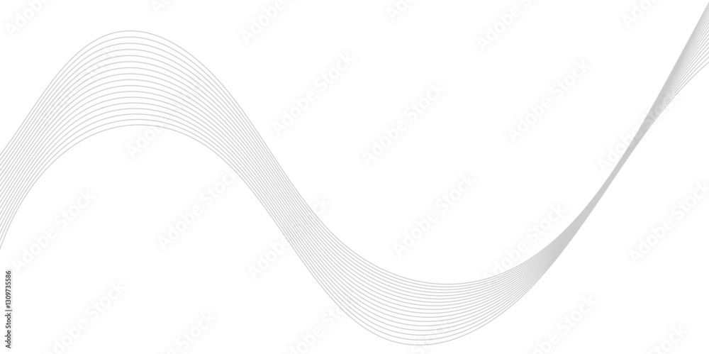 Fototapeta premium Modern creative wave lines glowing moving sound.Abstract white light blend paper wave flow digital gradient transparent tech wave curve creative technology flowing smooth diagonal background. 