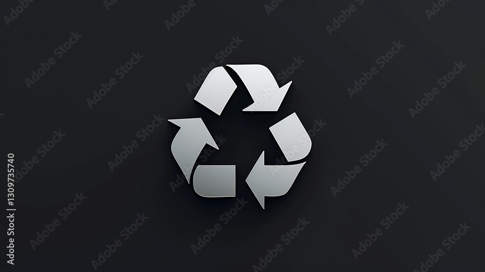 Recycle Symbol: A 3D Rendering of the Universal Recycling Sign