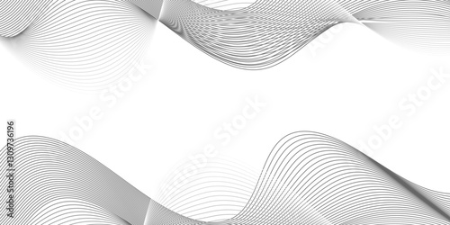 Vector illustration.Abstract black wavy stripe lines pattern on white background. 
