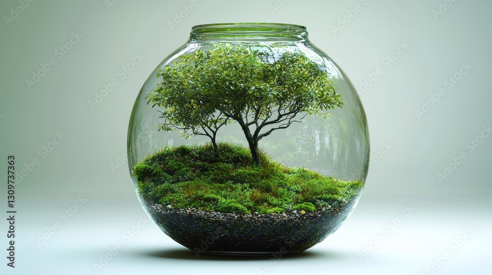 Miniature Landscape in Glass Globe Miniature Landscape in Glass Globe