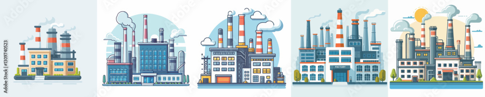 Obraz premium Factory building vector