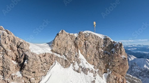 View of Zugspitze cross on summit