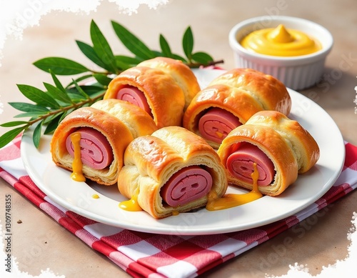 Delicious Sausage Rolls with Mustard