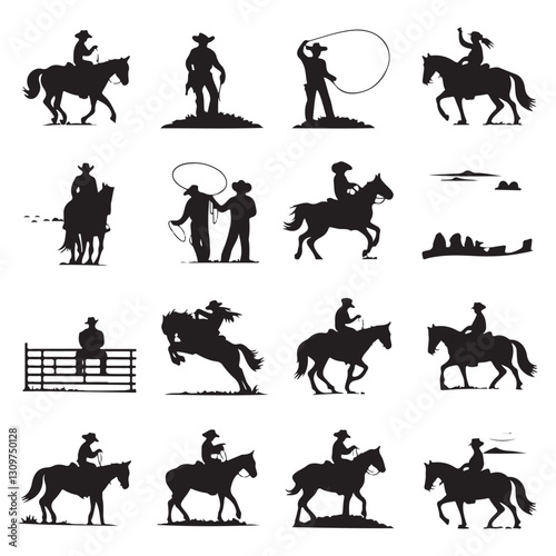 Horse Racing Ico Horse Icon Setsilhouette horse running, collection