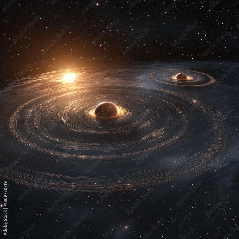 Cosmic Dance: Planets Orbiting in a Celestial Ring Cosmic Dance: Planets Orbiting in a Celestial Ring