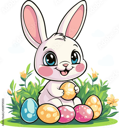 Easter bunny cartoon Art & Illustration