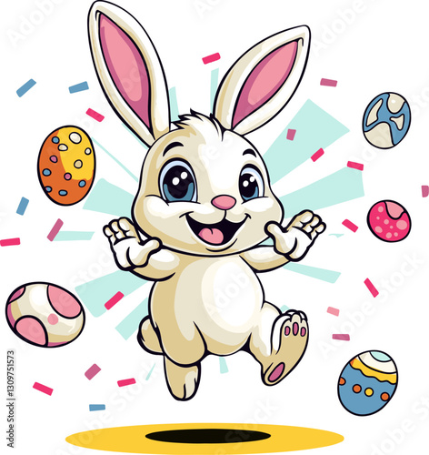 Easter bunny cartoon Art & Illustration
