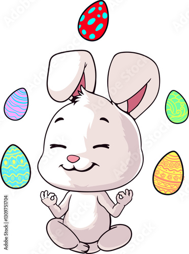 Easter bunny cartoon Art & Illustration