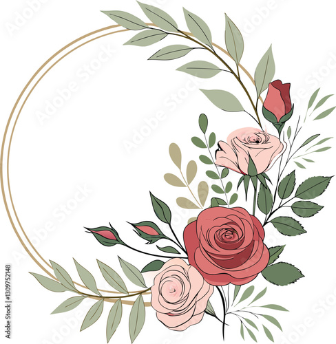  Elegant Rose Wreath with Foliage