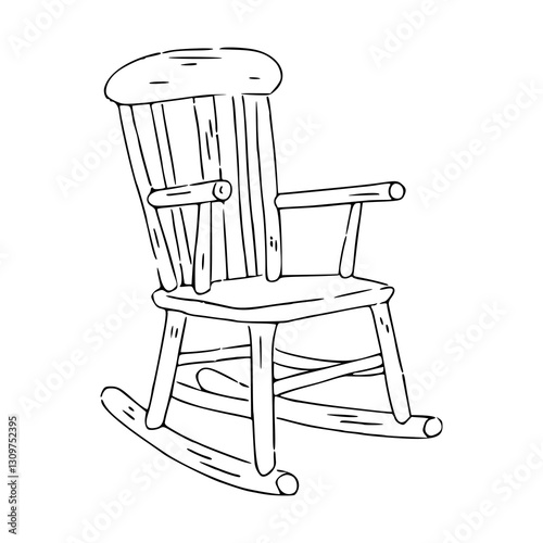 abstract rocking chair sketch illustration