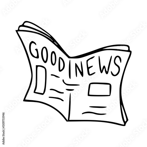 positive news paper outline vector