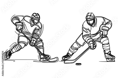 ice hockey player, hockey player vector illustration