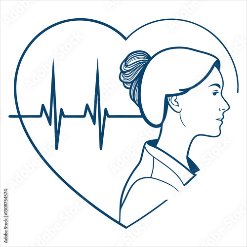 silhouette ecg icon on white background