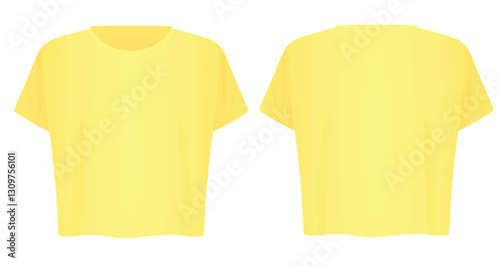 Yellow women crop top. vector illustration