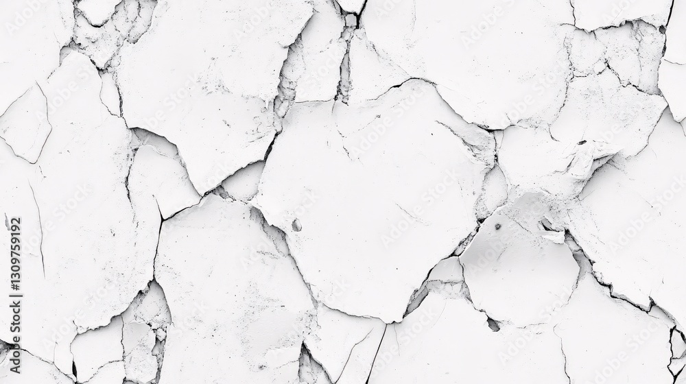Fototapeta premium Cracked White Wall Texture Abstract Background Image