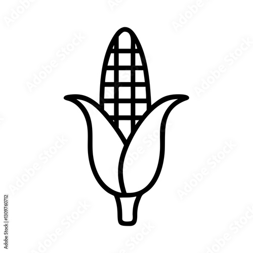 Corn stalk icon for agriculture and farming concept