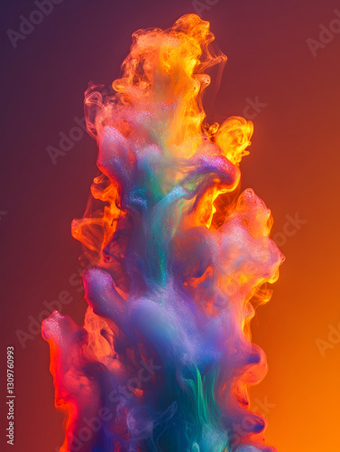 Colorful ink explosion in vibrant hues