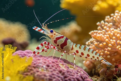 Harlequin shrimp on coral reef, underwater marine life photo