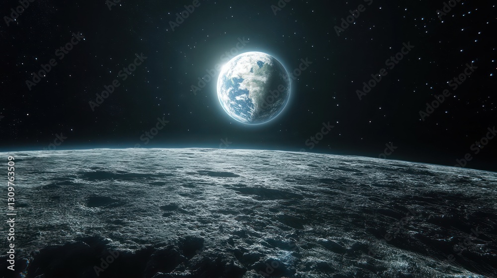 Earthrise from the Lunar Surface: A Celestial View