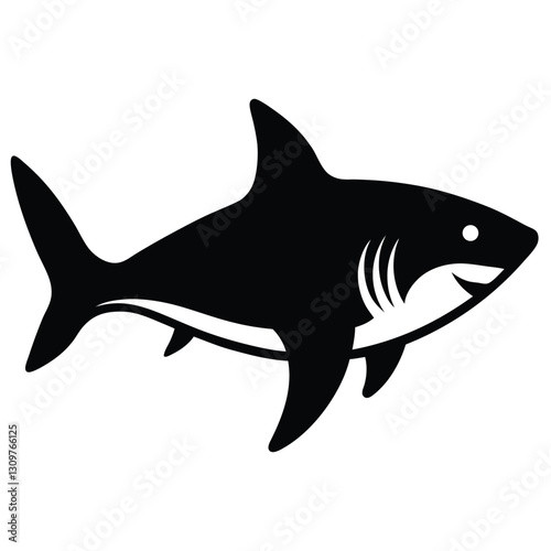 Shark silhouette icon for logos and illustration designs photo