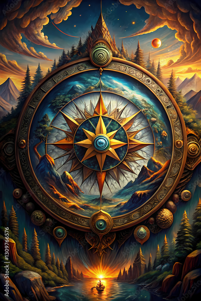 Obraz premium Compass of Exploration