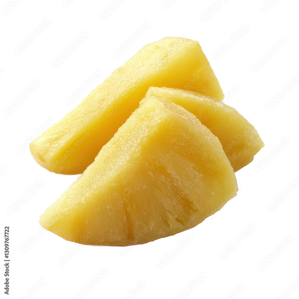 Pineapple wedges isolated on a white background Pineapple wedges isolated on a white background