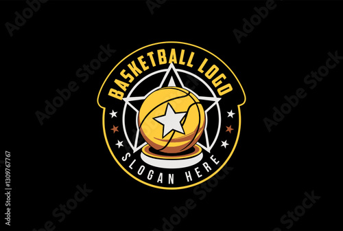 Basketball logo lineart simple vector illustration template icon graphic design.