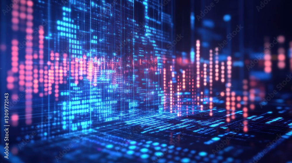 Abstract digital city, data visualization Abstract digital city, data visualization